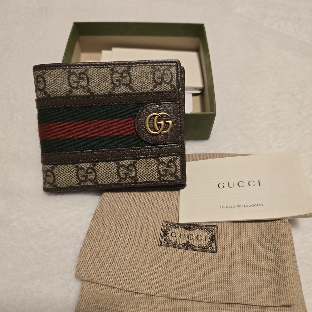 Gucci Ophidia Bi-fold Brown and Green Men's Wallet